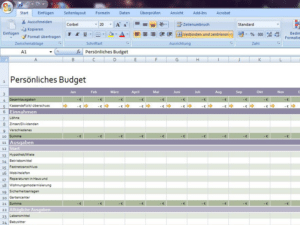 Persönliches Budget 2 Excel Vorlage