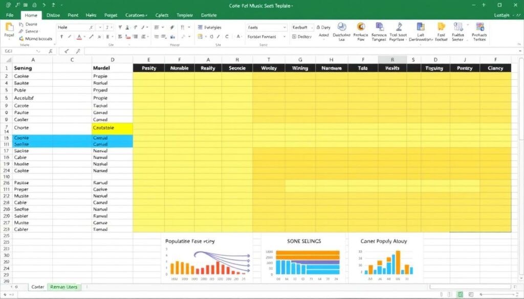 Excel Funktionen in übersichtlicher Setlist Vorlage