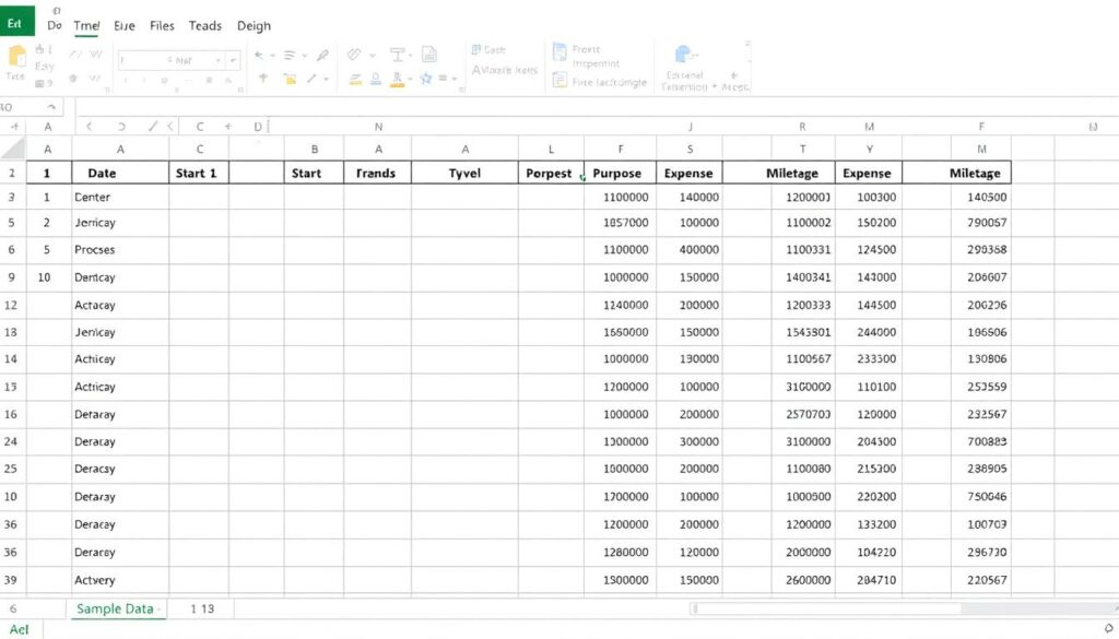 Excel Layout Fahrtenbuch