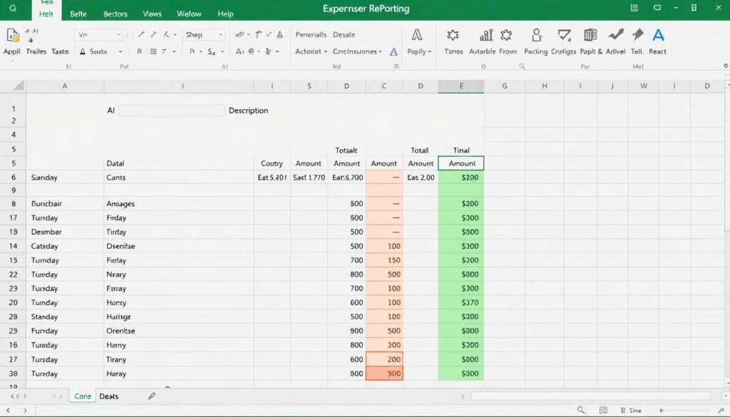 Excel Template für Spesenabrechnung