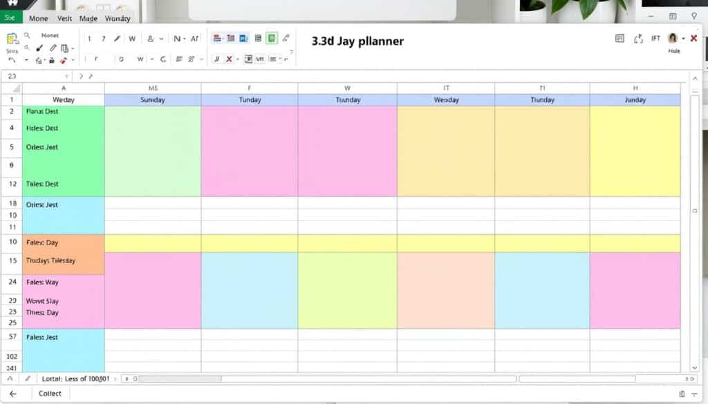 Excel Wochenplan Vorlage