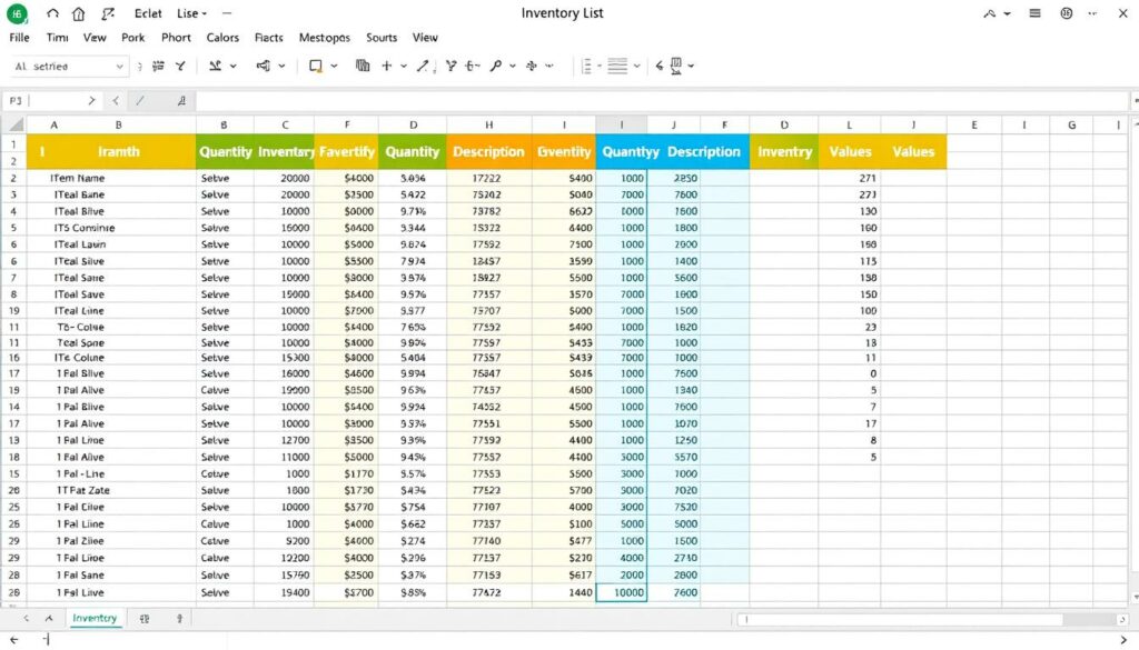 Inventarliste Excel Vorlage