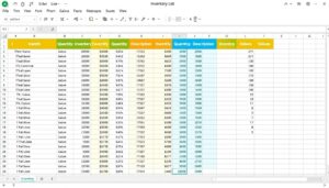 Inventarliste Excel Vorlage