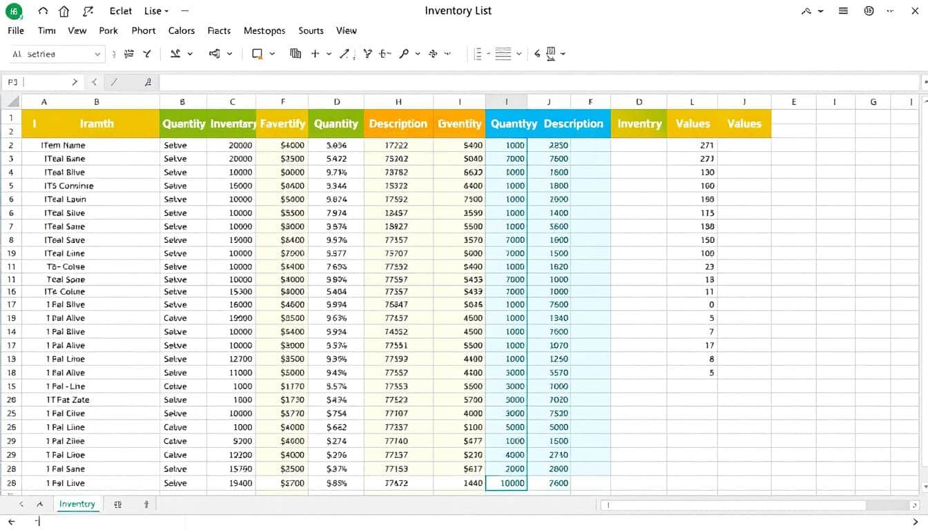 Inventarliste Excel Vorlage