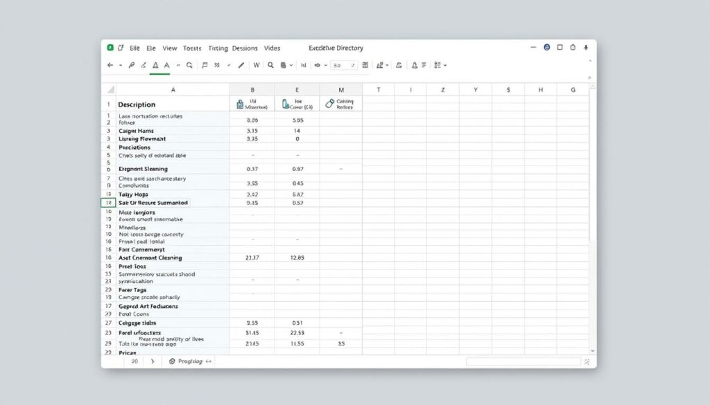 Leistungsverzeichnis Reinigung Excel Vorlage