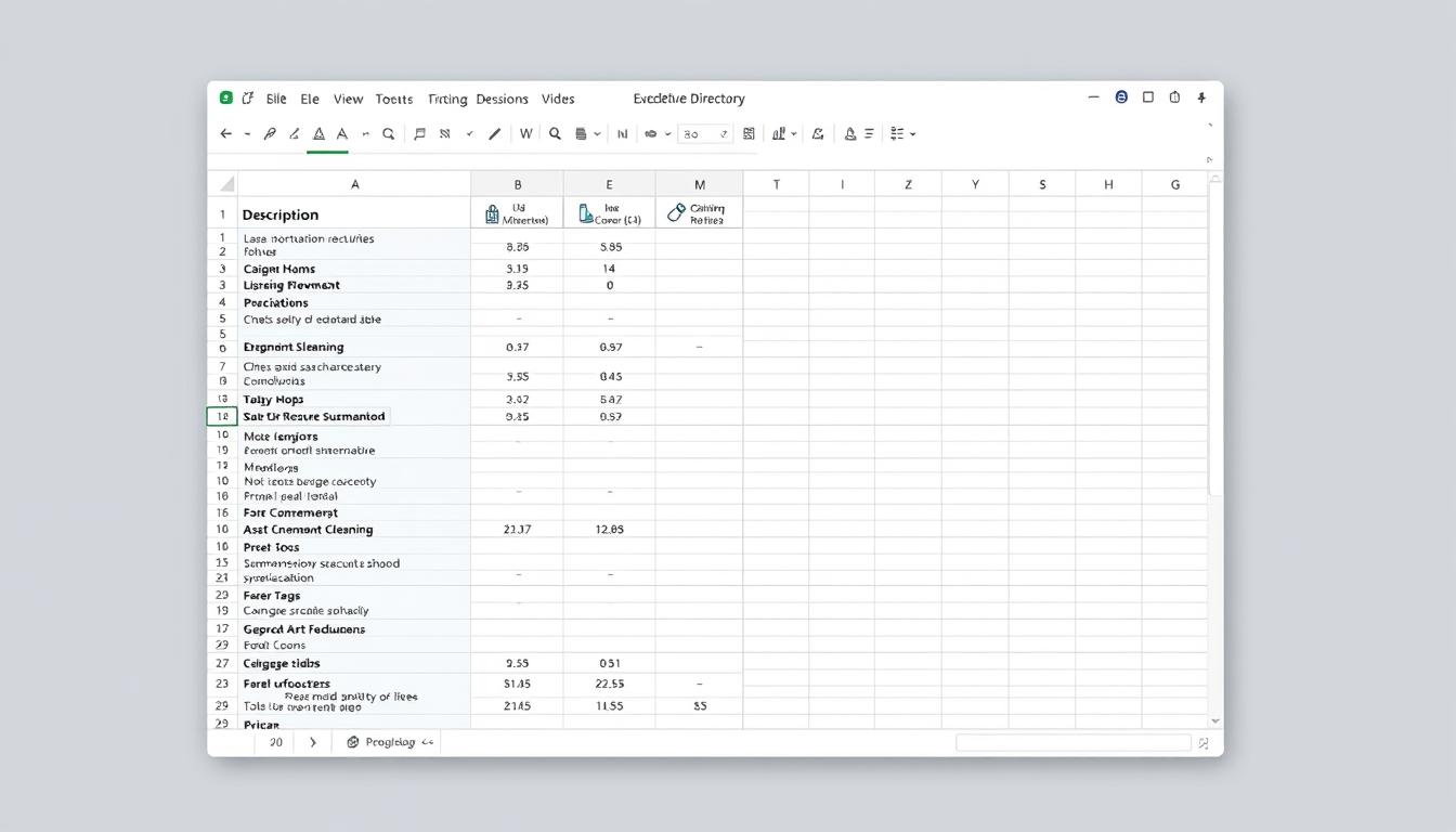 Leistungsverzeichnis Reinigung Excel Vorlage