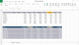 Monatliche Ausgaben Tabelle Excel Vorlage