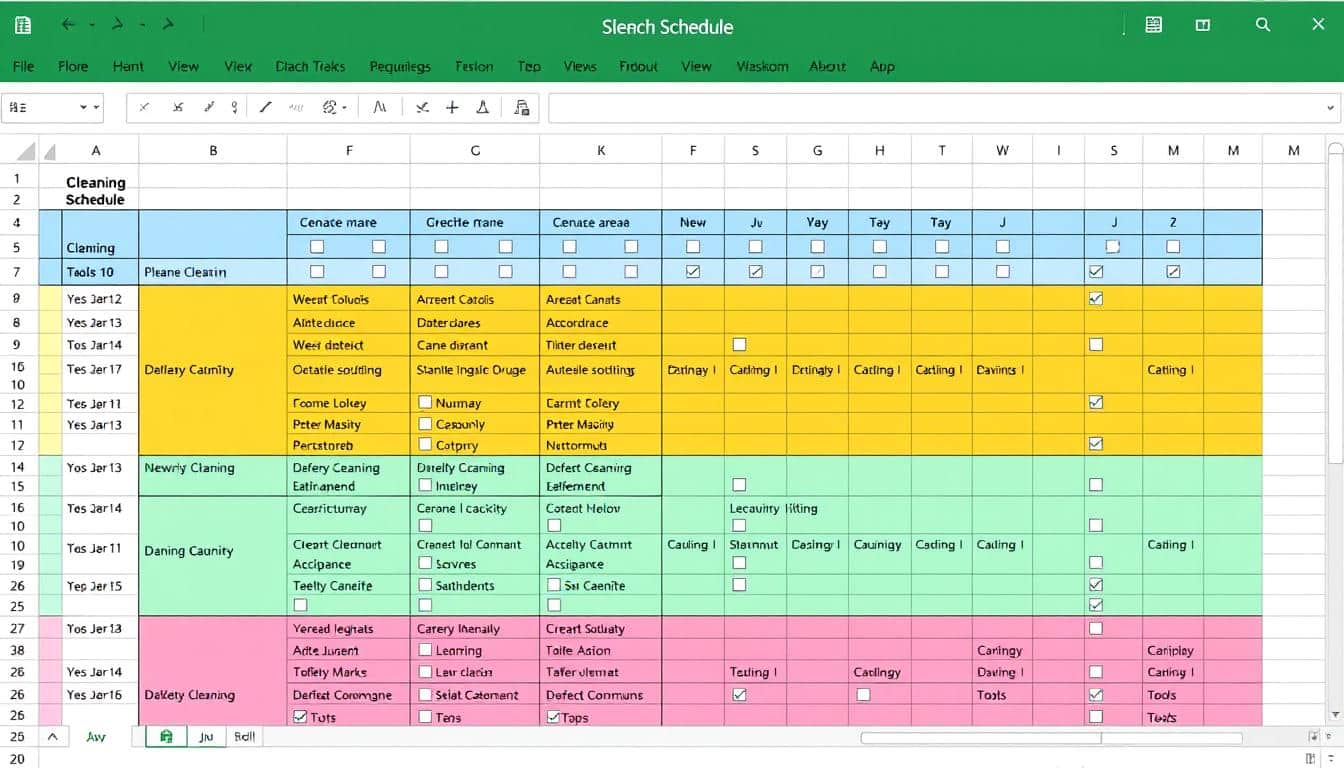 Reinigungsplan Excel Vorlage