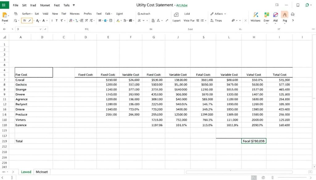 Vorlage Layout Aufbau Nebenkosten Excel