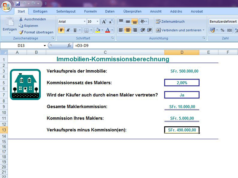 Kommissionsberechnung