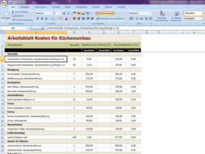 Kostenberechnung Badrenovierung