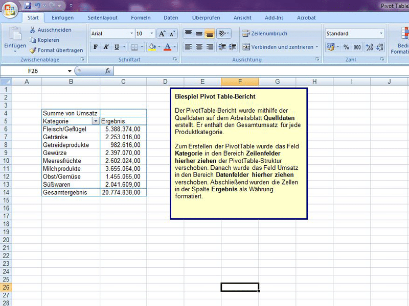 Pivot Tabelle