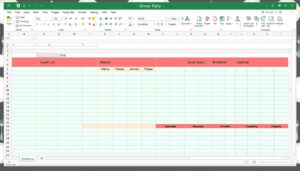 Dinnerparty Tagebuch Excel Vorlage