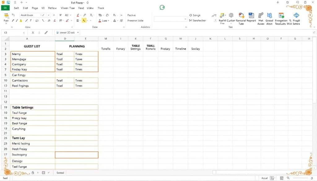 Excel Vorlage für Dinnerparty