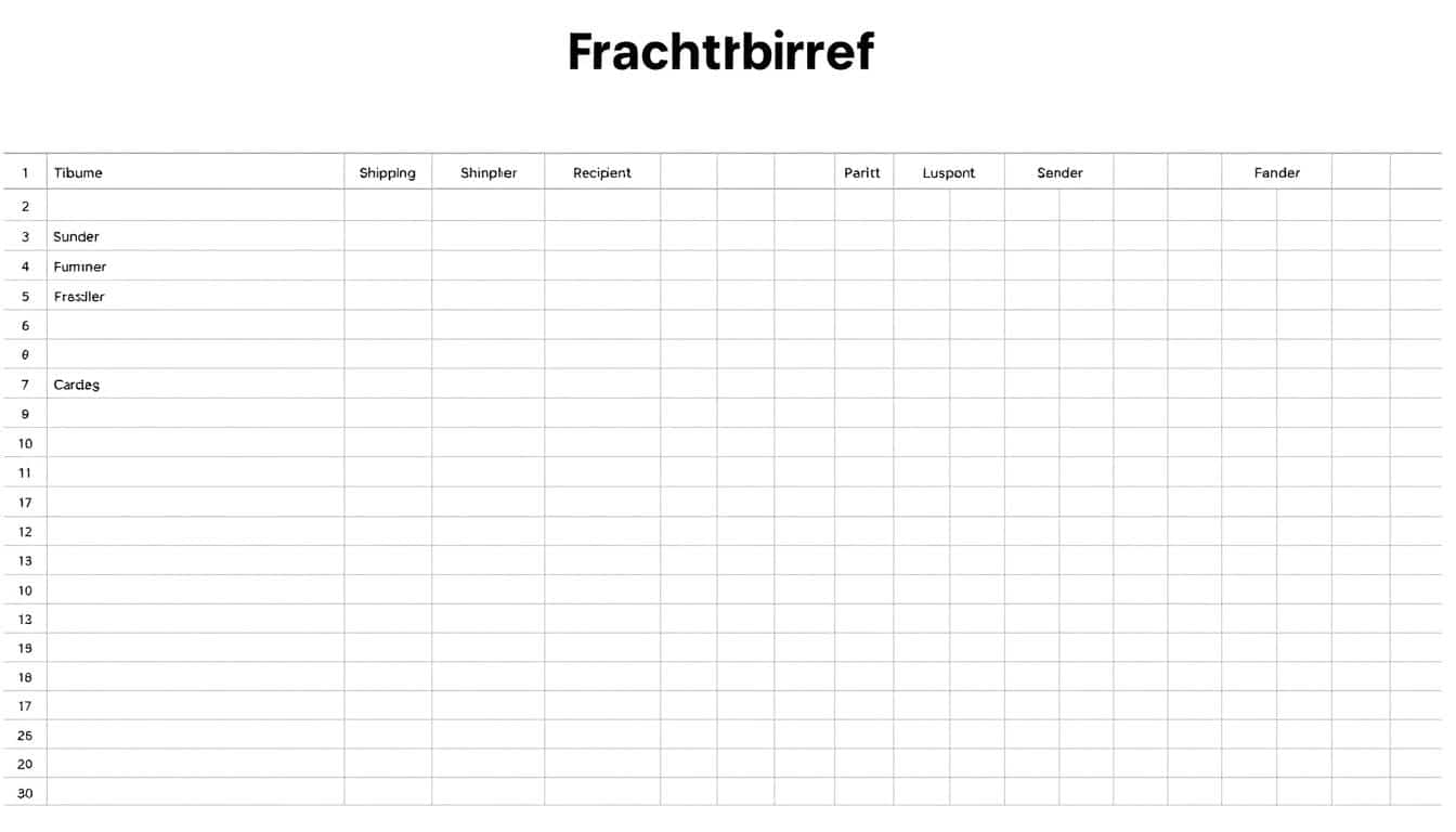 Frachtbrief Excel Vorlage hier kostenlos downloaden