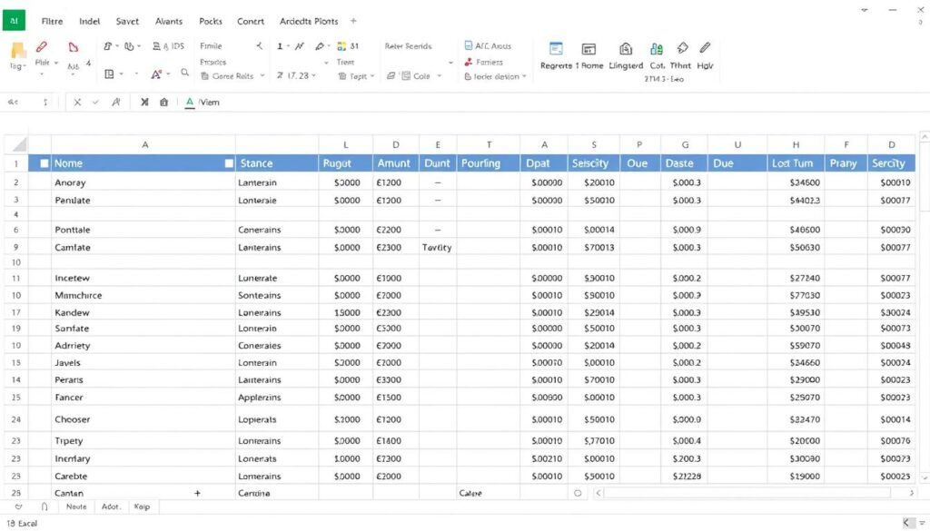 Gläubigerliste Excel Vorlage