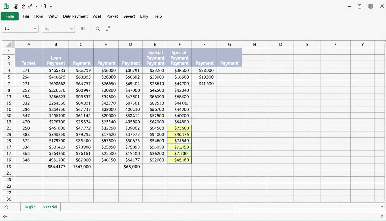 Kreditberechnung mit Sondertilgungen Excel Vorlage