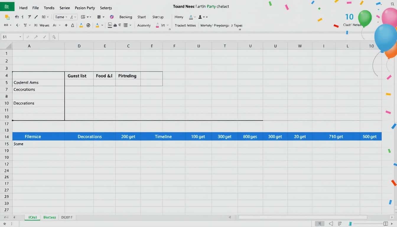 Partyplaner Geburt Excel Vorlage