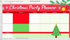 Partyplaner Weihnachten Excel Vorlage