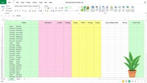 Pflanzenliste Excel Vorlage