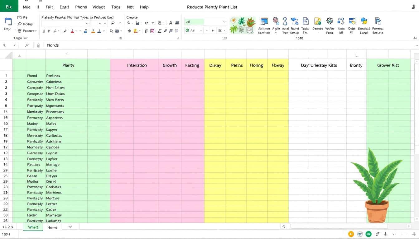 Pflanzenliste Excel Vorlage