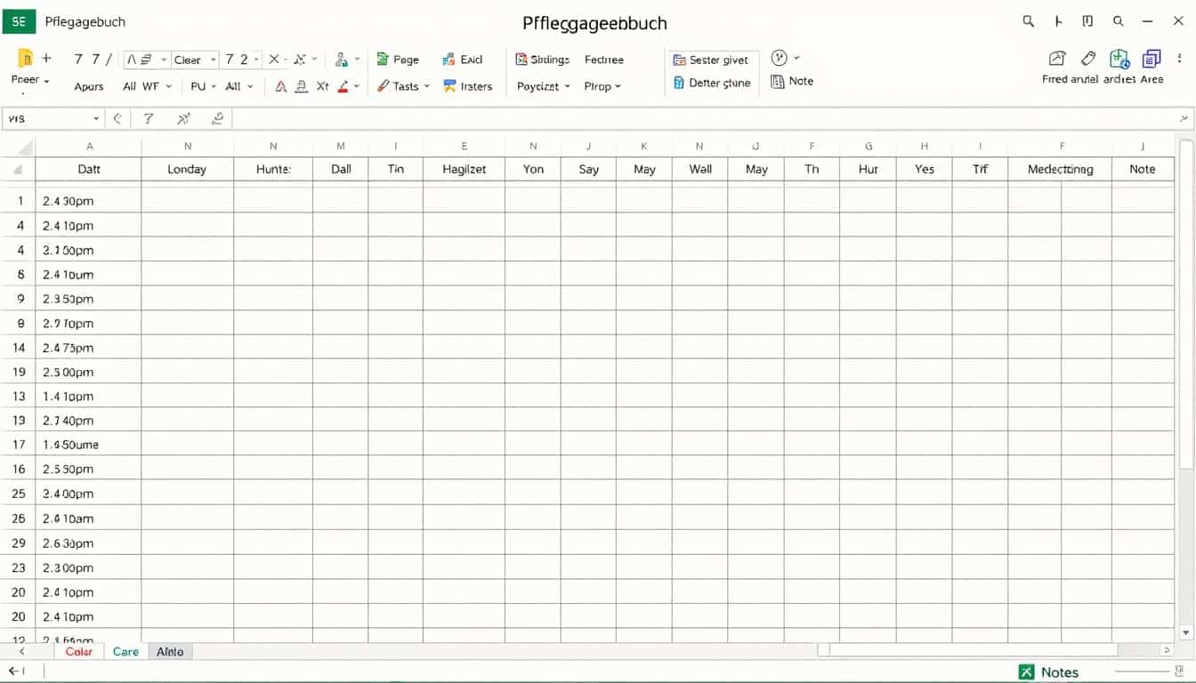 Pflegetagebuch Excel Vorlage hier kostenlos downloaden