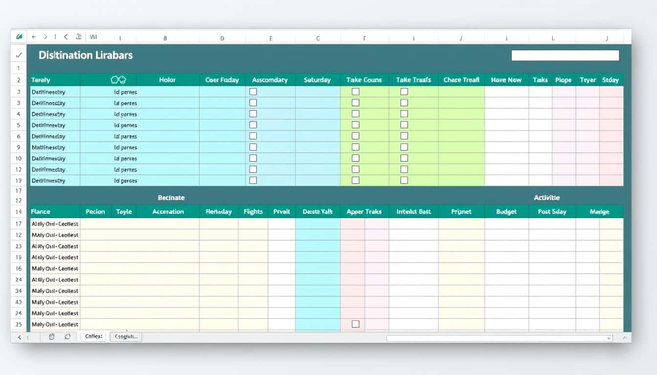 Reiseplan Excel Vorlage