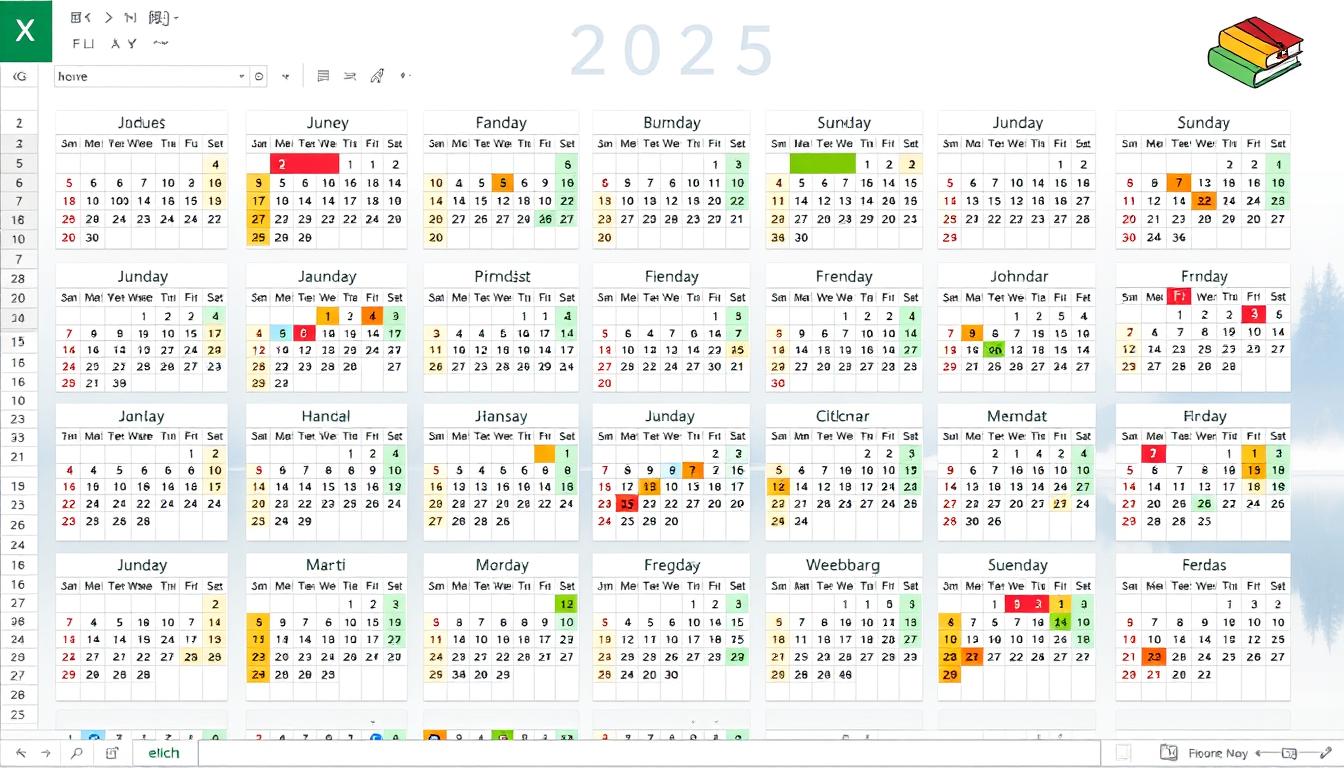 Schulferien Kalender 2025 Baden-Württemberg Excel Vorlage