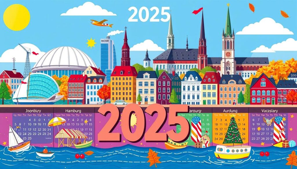 Schulferien Kalender 2025 Hamburg Excel Vorlage