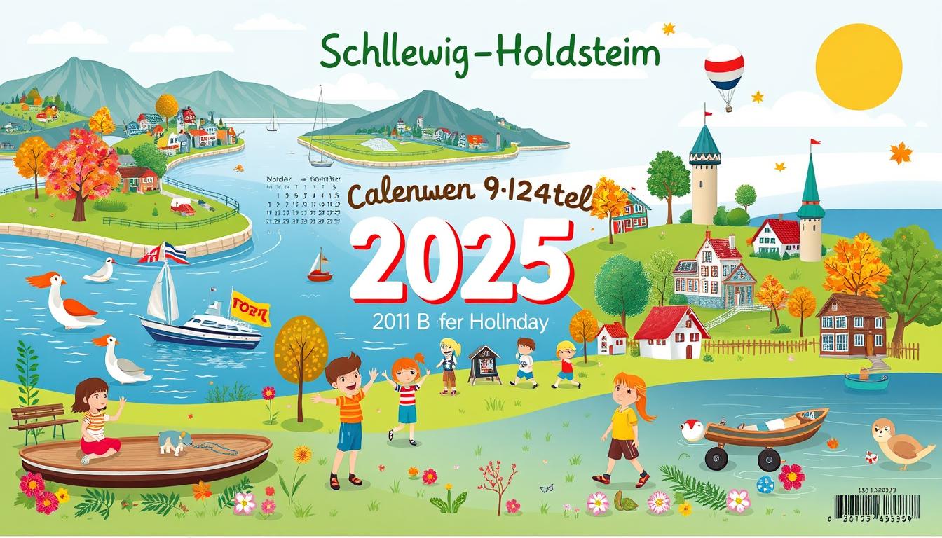 Schulferien Kalender 2025 Schleswig-Holstein Excel Vorlage