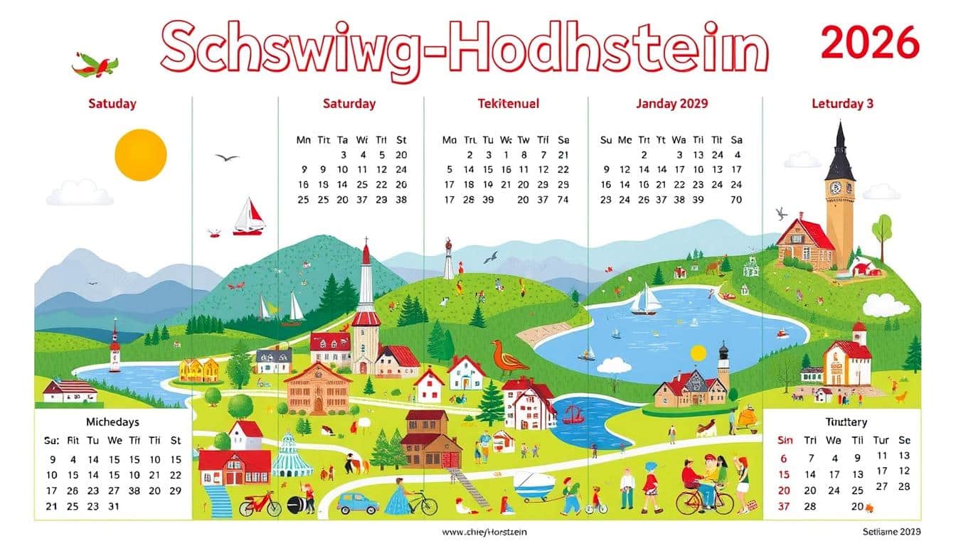 Schulferien Kalender 2026 Schleswig-Holstein Excel Vorlage