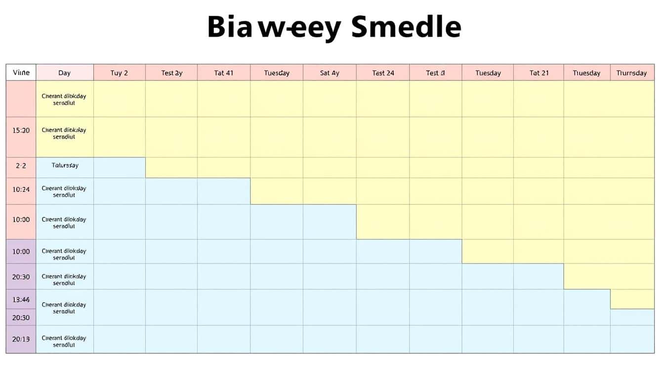 Zeitplan zweiwöchig Excel Vorlage