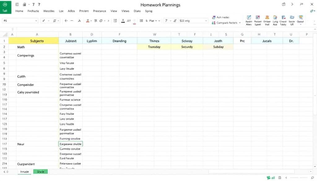 Hausaufgabenplaner Excel Vorlage hier kostenlos downloaden