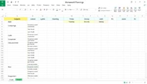 Hausaufgabenplaner Excel Vorlage hier kostenlos downloaden