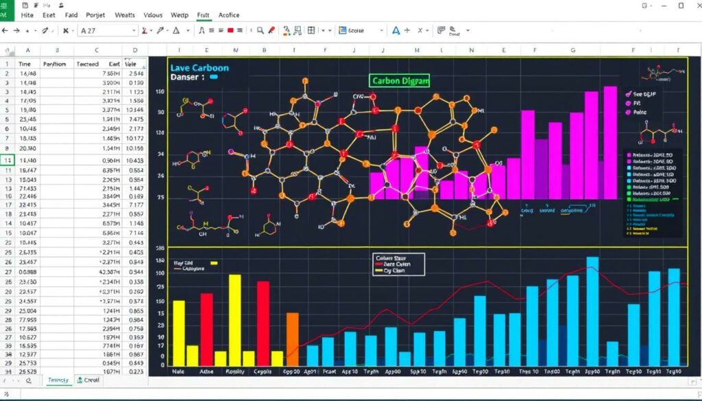 Kohlenstoff Diagramm Excel Vorlage hier kostenlos downloaden