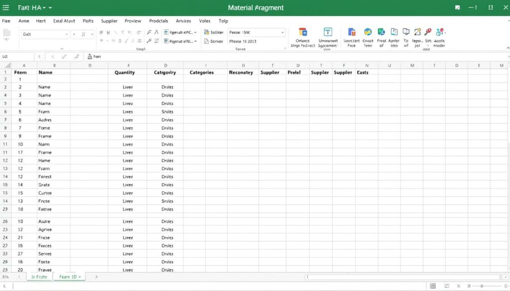 Materialliste Excel Vorlage hier kostenlos downloaden