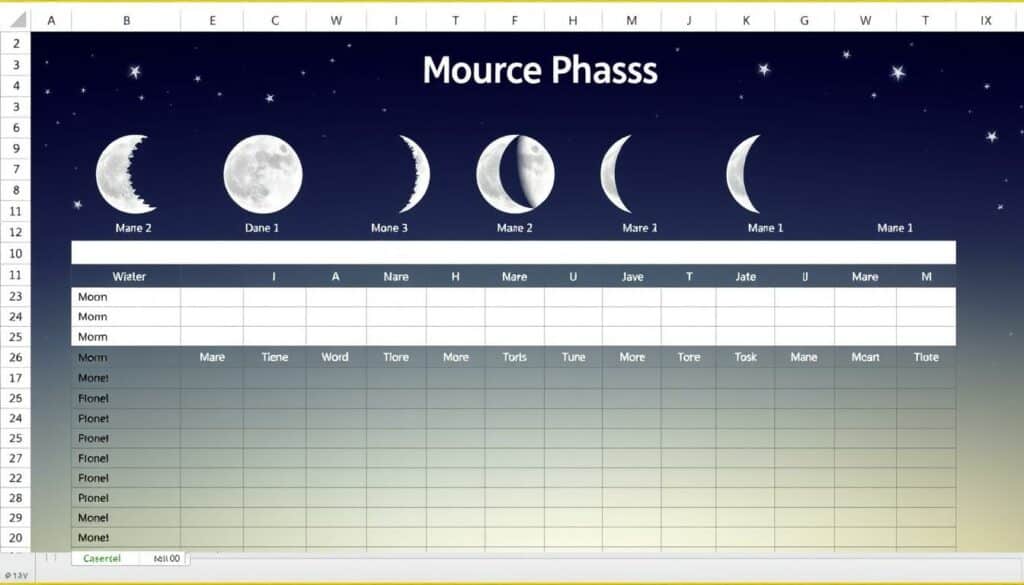 Mondkalender Excel Vorlage hier kostenlos downloaden