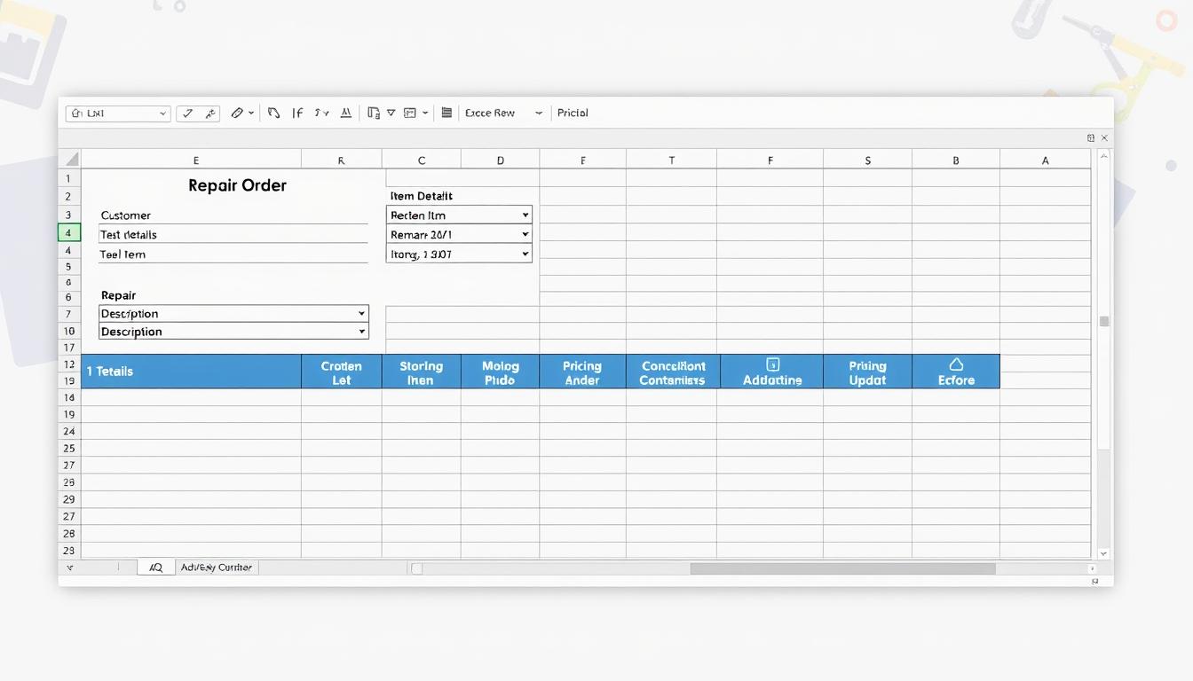 Reparaturauftrag Excel Vorlage hier kostenlos downloaden