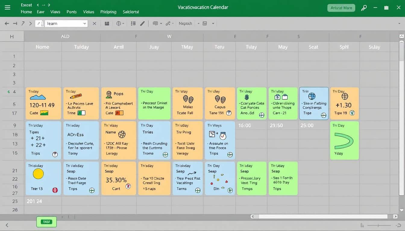 Urlaubskalender Excel Vorlage hier kostenlos downloaden