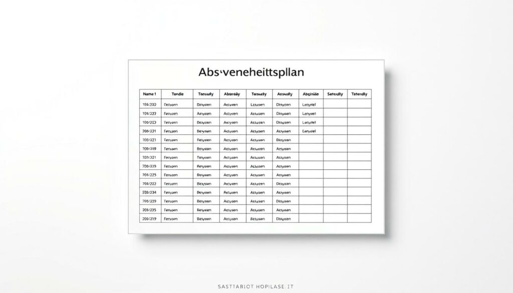 Abwesenheitsplan Excel Vorlage hier kostenlos downloaden