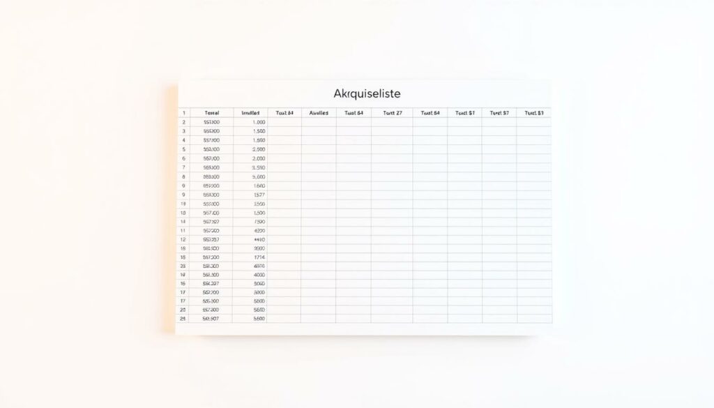 Akquiseliste Excel Vorlage hier kostenlos downloaden
