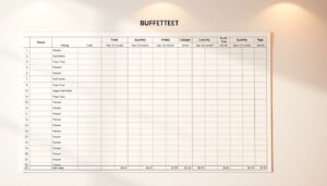 Buffet Liste zum eintragen Excel Vorlage hier kostenlos downloaden