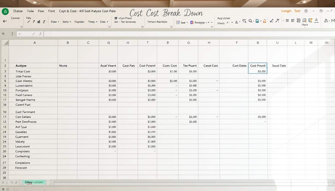 Cost Break Down Excel Vorlage hier kostenlos downloaden