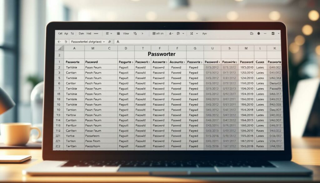 Passwörter Excel Vorlage hier kostenlos downloaden