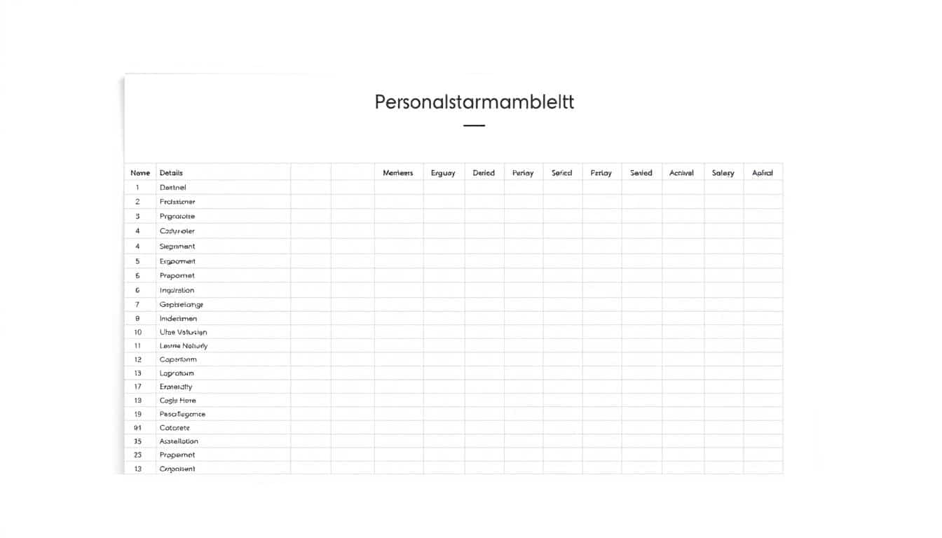 Personalstammdatenblatt Excel Vorlage hier kostenlos downloaden